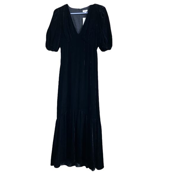 Rhode Ester Gathered Velvet Midi Cocktail Dress size 0 - Picture 1 of 15